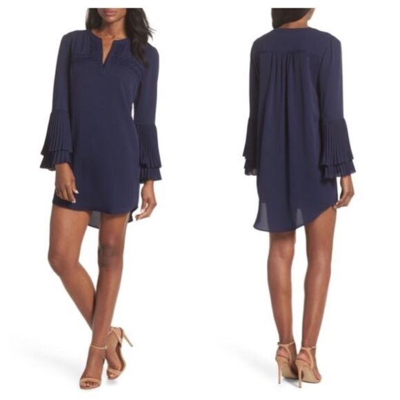 Adelyn Rae Elissa Pleat Cuff Shift Dress Size Sm - Picture 1 of 8